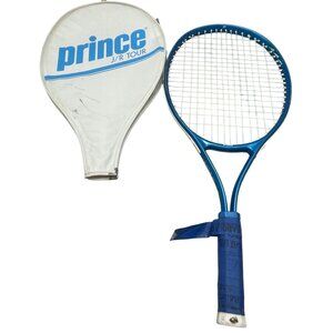 prince Jr tour 90 tennis racquet & cover blue white RARE READ